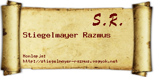Stiegelmayer Razmus névjegykártya